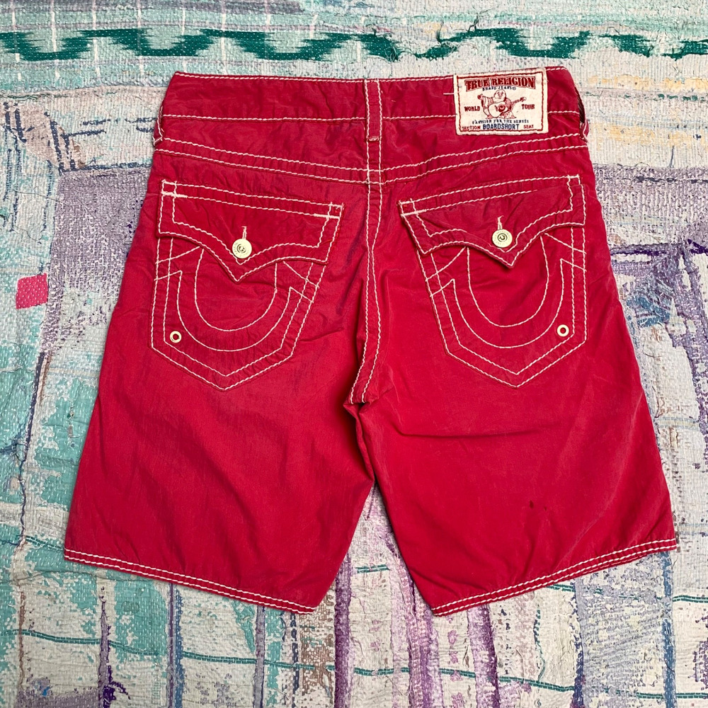 True Religion Red Size 33 Mens Big T Ricky Board Shorts Swim
